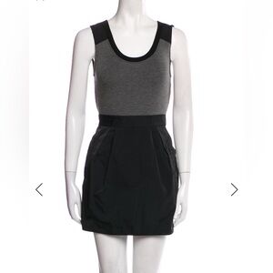 Theory Black and Gray Mini Skirt